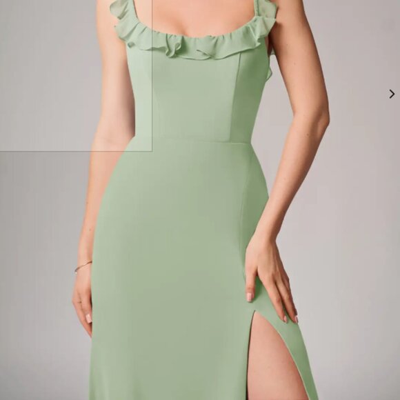 Azazie Callie Dusty Sage Dress - Picture 10 of 15